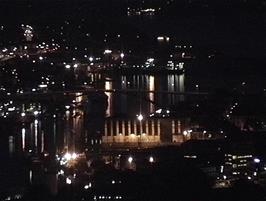 Fabulous night-time views from Montana youth hostel, Bergen